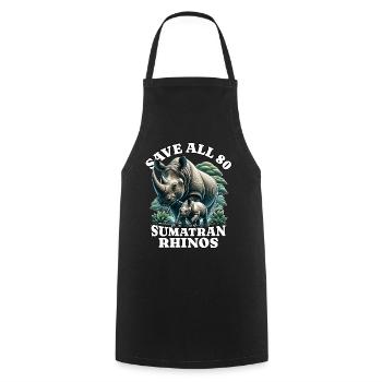 Save Rhino Nashorn - Cooking Apron - black - Front - AI Model Male 185 dark (185cm)