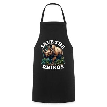 Rhino Nashorn - Cooking Apron - black - Front - AI Model Male 185 dark (185cm)