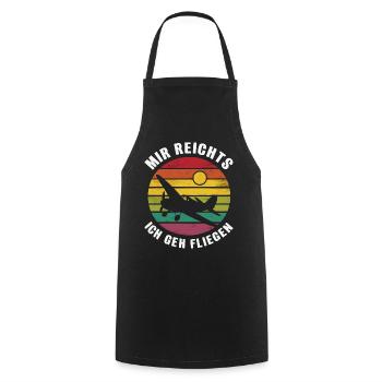 Pilot Pilots Airplane Flying Aviation - Cooking Apron - black - Front - AI Model Male 185 dark (185cm)