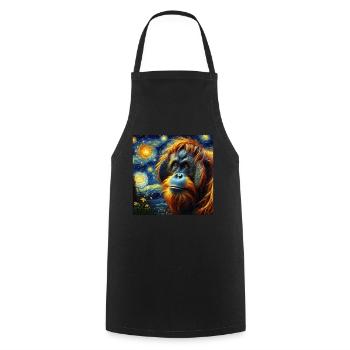 Borneo Orang Utan Starry Night - Kochschürze - Schwarz - Vorne - AI Model Male 185 dark (185cm)