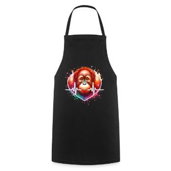 Orang Utan EKG - Kochschürze - Schwarz - Vorne - AI Model Male 185 dark (185cm)