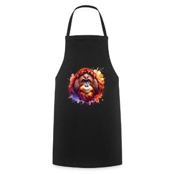 Orang Utan - Kochschürze - Schwarz - Vorne - AI Model Male 185 dark (185cm)