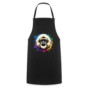 Gibon à crête - Tablier de cuisine - noir - Devant - AI Model Male 185 dark (185cm)