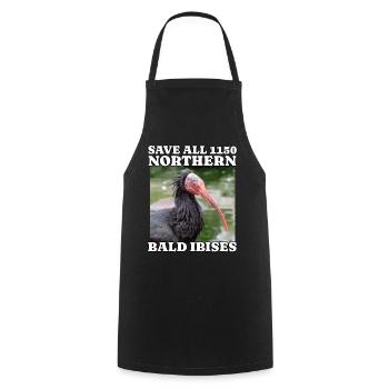 Save Northern Bald Ibis - Cooking Apron - black - Front - AI Model Male 185 dark (185cm)