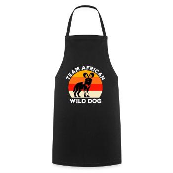 Afrikanischer Wildhund Sprüche - Kochschürze - Schwarz - Vorne - AI Model Male 185 dark (185cm)