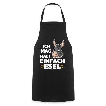 Esel Eselchen Maultier Muli - Kochschürze - Schwarz - Vorne - AI Model Male 185 dark (185cm)