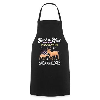 Saiga Antelope Girl Saiga Antelope - Cooking Apron - black - Front - AI Model Male 185 dark (185cm)