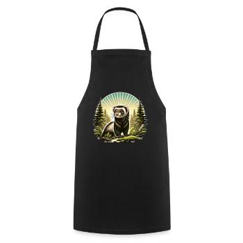 Iltis Schwarzfussiltis - Cooking Apron - black - Front - AI Model Male 185 dark (185cm)