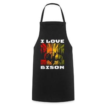 Plains Bison Bison Prairie Bison - Cooking Apron - black - Front - AI Model Male 185 dark (185cm)