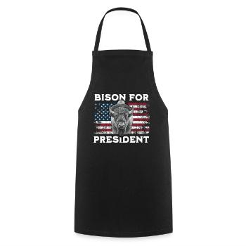 Bison For President - Cooking Apron - black - Front - AI Model Male 185 dark (185cm)
