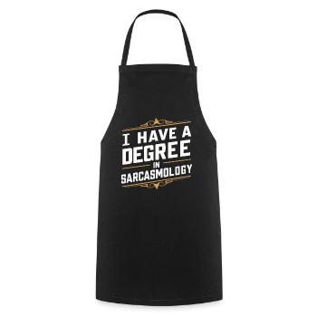 Drôle, sarcasme, humour sarcastique, ironie - Tablier de cuisine - noir - Devant - AI Model Male 185 dark (185cm)