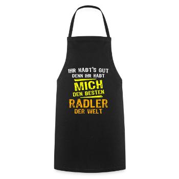 Radler Geschenk - Kochschürze - Schwarz - Vorne - AI Model Male 185 dark (185cm)