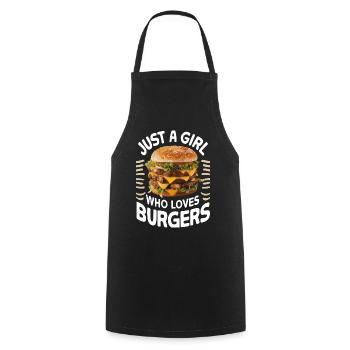 Burger Fast Food Hamburger Cheesburger Burgers - Kochschürze - Schwarz - Vorne - AI Model Male 185 dark (185cm)