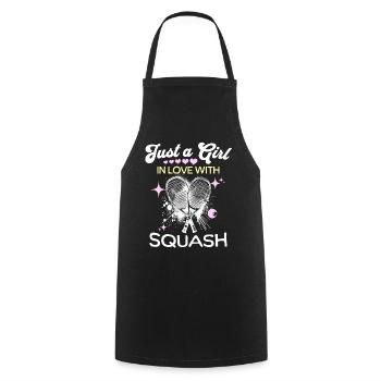 Squash Mädchen - Kochschürze - Schwarz - Vorne - AI Model Male 185 dark (185cm)