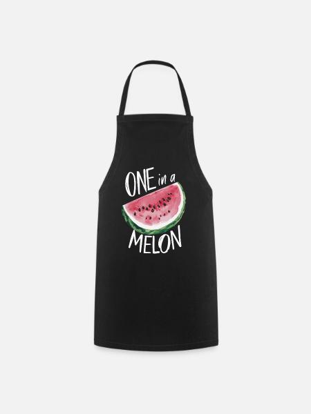 Watermelon Melon Fruit - Cooking Apron - black