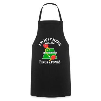 Ping Pong - Cooking Apron - black - Front - AI Model Male 185 dark (185cm)