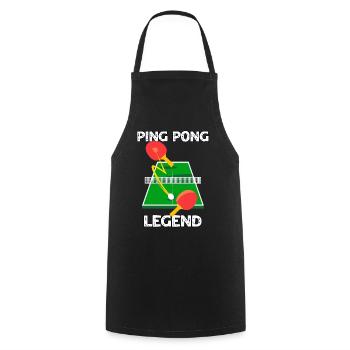 Ping Pong Legende - Kochschürze - Schwarz - Vorne - AI Model Male 185 dark (185cm)