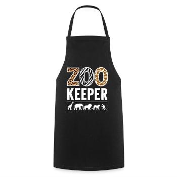 Animaux du zoo Gardien de zoo - Tablier de cuisine - noir - Devant - AI Model Male 185 dark (185cm)