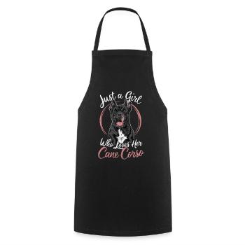 Cane Corso Dog - Cooking Apron - black - Front - AI Model Male 185 dark (185cm)