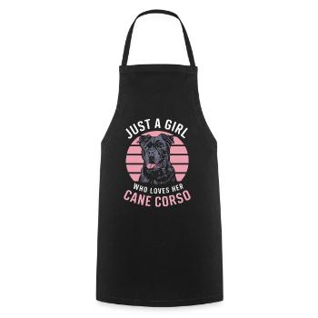 Cane Corso Hund - Kochschürze - Schwarz - Vorne - AI Model Male 185 dark (185cm)
