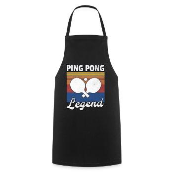 Légende du Ping Pong Hommes - Tablier de cuisine - noir - Devant - AI Model Male 185 dark (185cm)