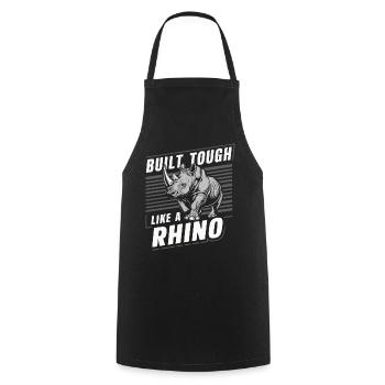 Nashorn Rhinozeros - Kochschürze - Schwarz - Vorne - AI Model Male 185 dark (185cm)