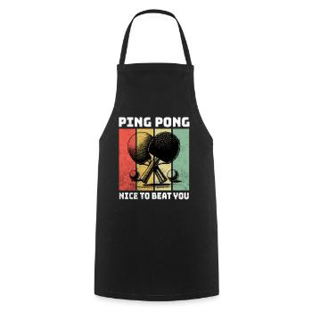 Ping Pong Tischtennis - Kochschürze - Schwarz - Vorne - AI Model Male 185 dark (185cm)