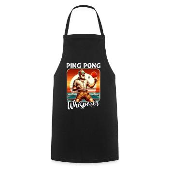 Ping Pong Tischtennis - Kochschürze - Schwarz - Vorne - AI Model Male 185 dark (185cm)