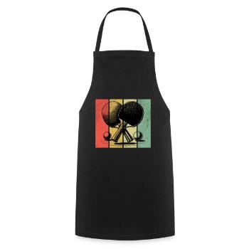 Ping Pong Rétro - Tablier de cuisine - noir - Devant - AI Model Male 185 dark (185cm)