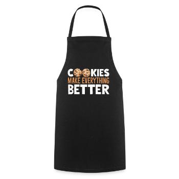 Cookies Cookie Keks Kekse Schokolade - Kochschürze - Schwarz - Vorne - AI Model Male 185 dark (185cm)