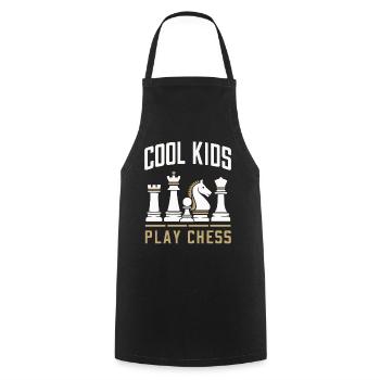 Chess Chess Player - Cooking Apron - black - Front - AI Model Male 185 dark (185cm)