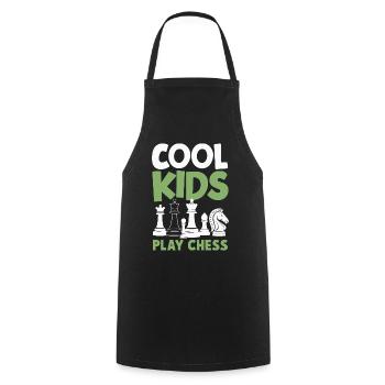 Chess Chess Player - Cooking Apron - black - Front - AI Model Male 185 dark (185cm)