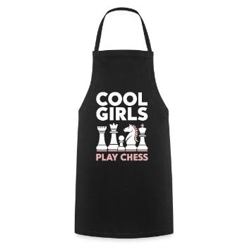 Chess Chess Player - Cooking Apron - black - Front - AI Model Male 185 dark (185cm)