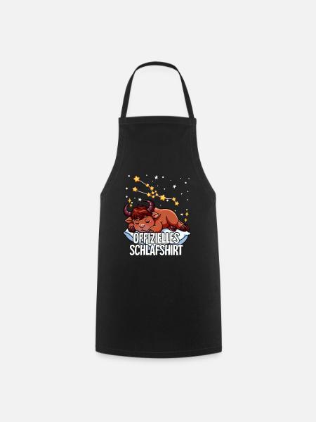 Chemise de nuit officielle signe du zodiaque Taureau - Tablier de cuisine - noir