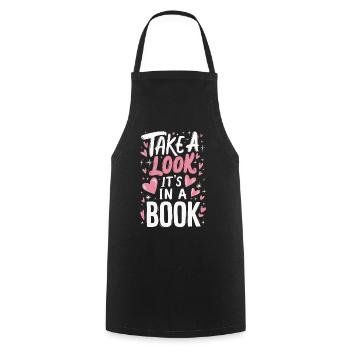 Bücher Buch lesen Bücherei Bibliothek Bücherwurm - Kochschürze - Schwarz - Vorne - AI Model Male 185 dark (185cm)