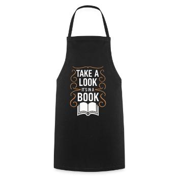 Bücher Buch lesen Bücherei Bibliothek Bücherwurm - Kochschürze - Schwarz - Vorne - AI Model Male 185 dark (185cm)