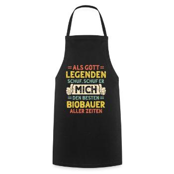Organic farmer - Cooking Apron - black - Front - AI Model Male 185 dark (185cm)