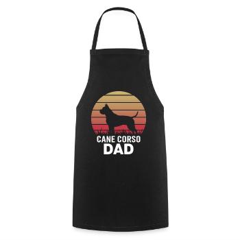 Cane Corso Italiano Papa Papa Cane Corso Cadeau - Tablier de cuisine - noir - Devant - AI Model Male 185 dark (185cm)