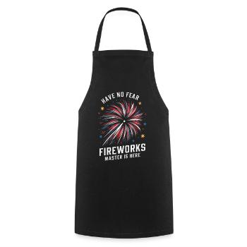 Pyrotechniker Feuerwerk Pyrotechnik - Kochschürze - Schwarz - Vorne - AI Model Male 185 dark (185cm)