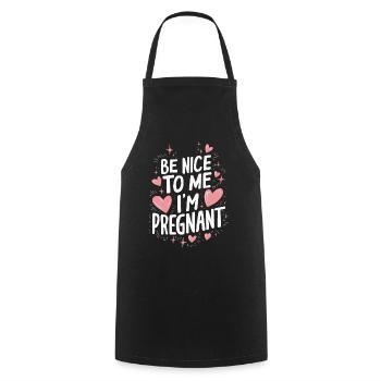 Pregnancy Pregnant Birth - Cooking Apron - black - Front - AI Model Male 185 dark (185cm)
