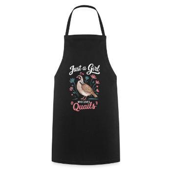 Quail Bird Quails - Cooking Apron - black - Front - AI Model Male 185 dark (185cm)