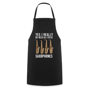 Saxophone Saxophone - Tablier de cuisine - noir - Devant - AI Model Male 185 dark (185cm)