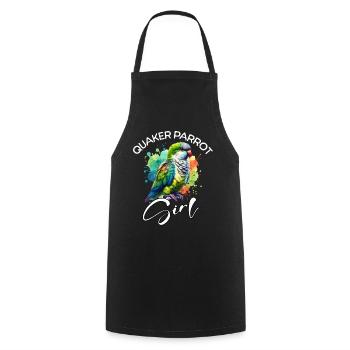 Quaker Perroquet Fille Moine Perruche - Tablier de cuisine - noir - Devant - AI Model Male 185 dark (185cm)