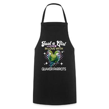 Moine Perruche Fille Quaker Perroquet - Tablier de cuisine - noir - Devant - AI Model Male 185 dark (185cm)