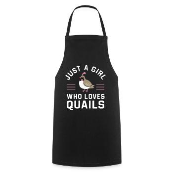 Quail Bird Quails - Cooking Apron - black - Front - AI Model Male 185 dark (185cm)