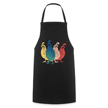 Quail Bird Quails - Cooking Apron - black - Front - AI Model Male 185 dark (185cm)