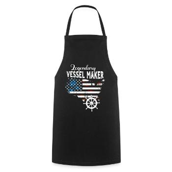 Shipbuilders US - Cooking Apron - black - Front - AI Model Male 185 dark (185cm)