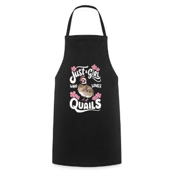 Quail Bird Quails - Cooking Apron - black - Front - AI Model Male 185 dark (185cm)
