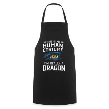Dragon Mystique Dragon Fantasy - Tablier de cuisine - noir - Devant - AI Model Male 185 dark (185cm)
