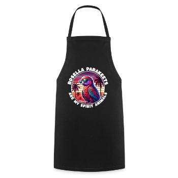 Funny Rosella Parakeet Sayings - Cooking Apron - black - Front - AI Model Male 185 dark (185cm)